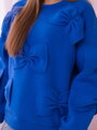 Zateplená mikina s ozdobnými R9023 mašlemi modrá