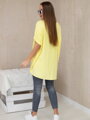 Stylové dámské oversize tričko 67142AF žluté 