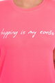 Dámské triko s nápisem neonově-růžové 
