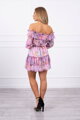 Volánové dámské letní šaty s květinami KS fialové