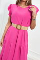 Nádherné letní dámské KS šaty s volánky 5997 PINK 