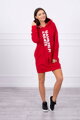 Mikinové šaty s kapucí nebo dlouhá mikina 0042 červené