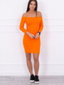 Dámské šaty s výstřihem v oranžové barvě 8974