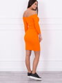 Dámské šaty s výstřihem v oranžové barvě 8974