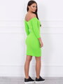 Dámské přiléhavé šaty v neonově zelené barvě 8974