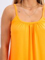 Dámské šaty na ramínka v neonově-oranžové barvě 9080
