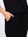 Černé šaty s krátkým rukávem 9074 