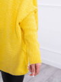 Dámský pletený kardigan s kapucí 2019-16 žlutý 