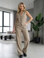 Dámský béžový komplet s vestou 
