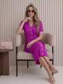 Luxusní dámský vroubkovaný fialový komplet