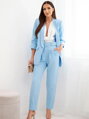 Dámský kostým kalhoty + sako 80172K v babyblue barvě
