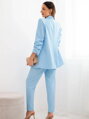 Dámský kostým kalhoty + sako 80172K v babyblue barvě