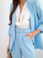 Dámský kostým kalhoty + sako 80172K v babyblue barvě