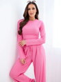 Dámsky ružový komplet so širokými ART0298 nohavicami 