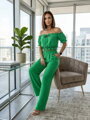 Trendy dámský komplet v zelené barvě 