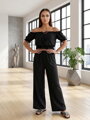 Černý dámský komplet s croptopem 