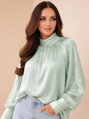 Dámská mátová lesklá blůzka