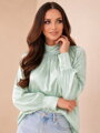 Dámská mátová lesklá blůzka