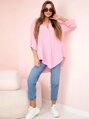 Dámská růžová oversize mušelínová košile ART208