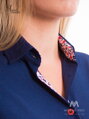 Tmavě modrá dámská košile Slim Fit VS-DK1604 