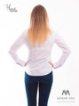 Bílá dámská košile s květinovým límcem Slim-Fit VS-DK161