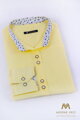 Luxusní žlutá košile pro ženy s květinovým lemem VS-DK 1738