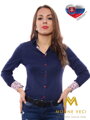 Tmavě modrá dámská košile Slim Fit VS-DK1604 