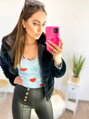 Body se srdíčky a nápisem LOVE modré