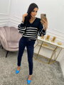 Tmavě modré elegantní kalhoty FREESIA L089 