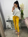 Elegantní dámské kalhoty H9122 hořčicově-žluté