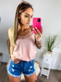 Krajkový dámský top ve staro-růžové barvě