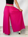 Zářivé dámské plisované kalhoty HOT PINK 