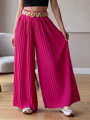 Zářivé dámské plisované kalhoty HOT PINK 