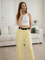 Elegantné dámske žlté nohavice 