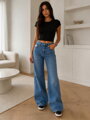 Dámské modré wide leg džíny MSARA BQ3152