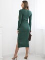 Dámske zelené šaty 69456 s výstrihom