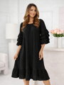 Dámske čierne letné šaty s volánmi