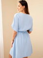 Krátké mušelínové modré šaty ART88540
