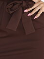 Dámske hnedé šaty s krátkym rukávom 240-9