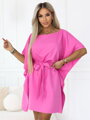 Fuchsiové šaty s kimono rukávy 287-42 SOFIA