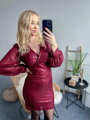Burgundy dámské třpytivé šaty