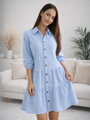Košilové dámské šaty v modré barvě