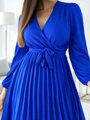 Dámské plisované šaty v modré barvě
