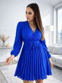 Dámské plisované šaty v modré barvě