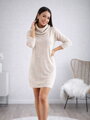Rolákové šaty v pískové barvě