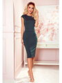 Elegantní pouzdrové byznys šaty smaragdové 301-3