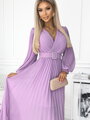 Dámské midi šaty 414-6 ve fialové barvě 