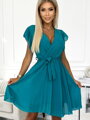 Luxusní dámské šaty 424-1 v nádherné azurové barvě 