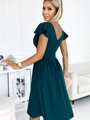 Elegantní dámské šaty 425-1 ve smaragdově zelené barvě 