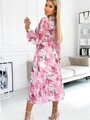 Luxusní dámské šaty 433-1 růžové 